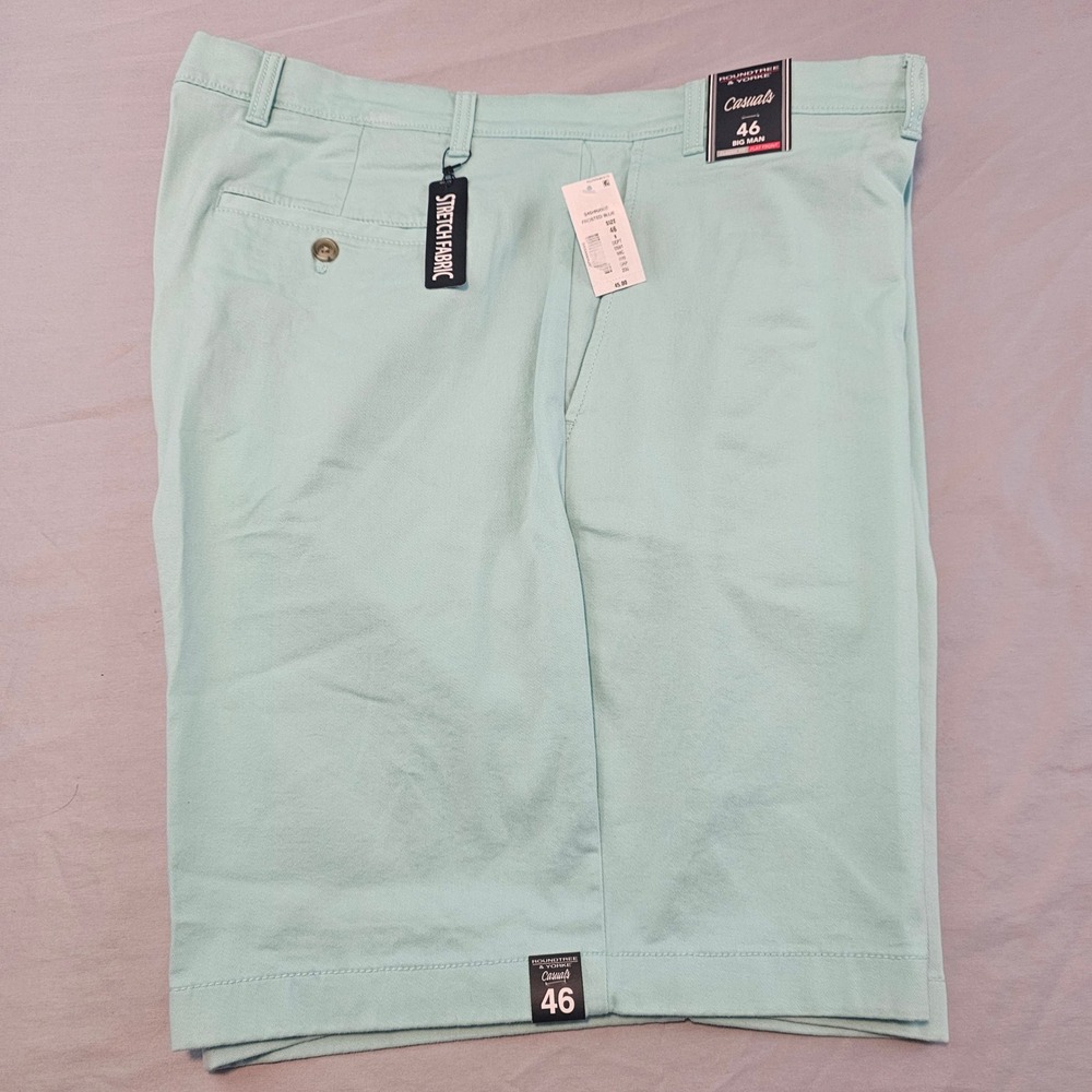 Roundtree & Yorke Size 46 Classic Shorts Frosted Blue 9" inseam Flat NWT L904